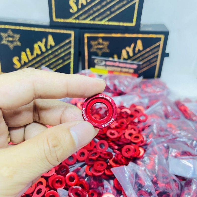 Lông đền nhôm 6li gắn lốc máy 6li áo ,8li ,10li ,12li ,14li có chữ SALAYA gắn tất cả dong xe máy