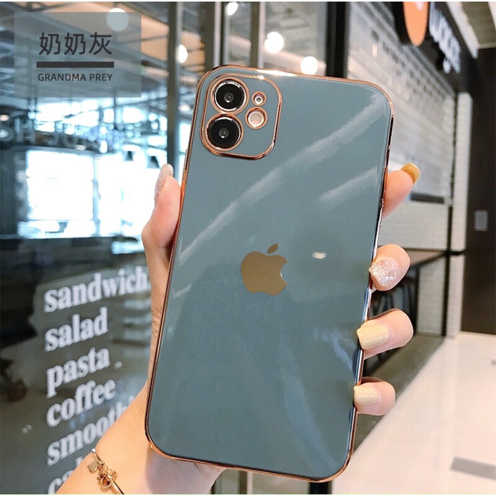 Ốp dẻo viền vuông giả IPhone 12 bảo vệ camera