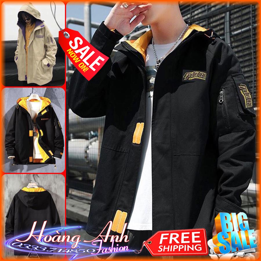 FREESHIP_ÁO KHOÁC KAKI (M370 - Chữ Thêu)