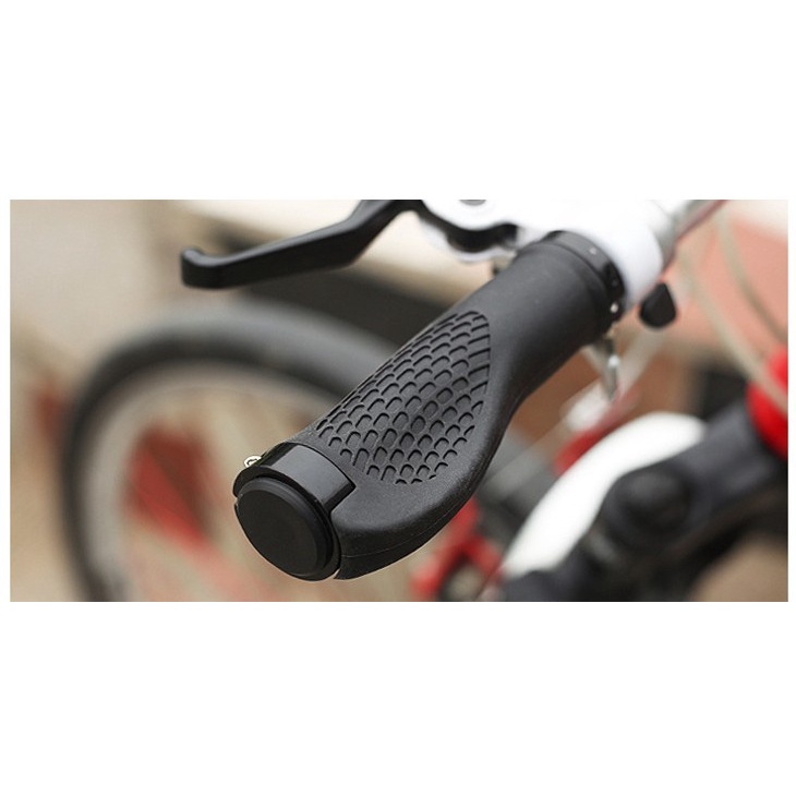 Tay nắm xe đạp thể thao cao su êm tay cao cấp hấp thụ sốc có khóa hợp kim nhôm chống trơn trượt