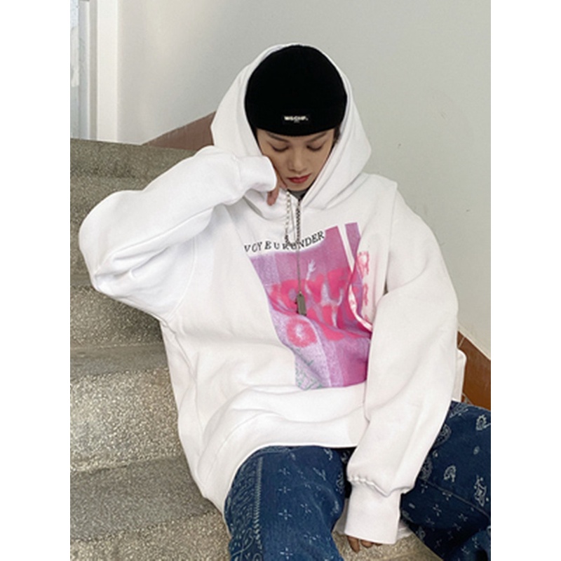 NRVP Áo hoodie tay dài dáng rộng phong cách Hàn trẻ trung dành cho nữ