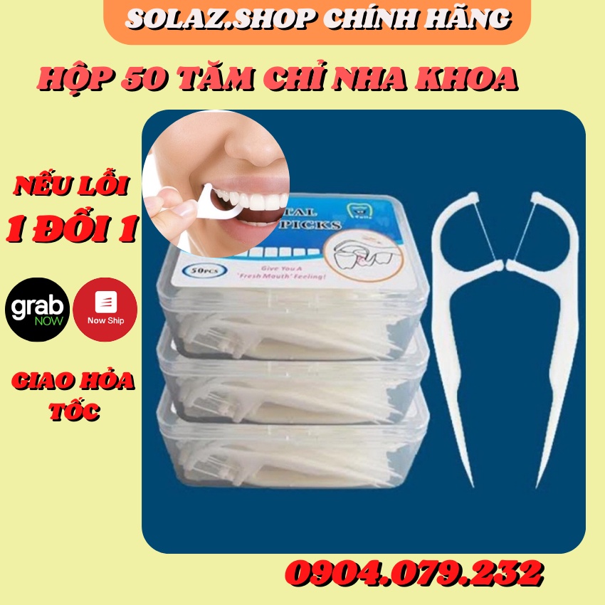 Tăm Chỉ Nha Khoa Hộp 50 Chiếc Tăm Nha Khoa Vệ Sinh Răng Miệng Hàng Nội Địa Trung Chất Lượng Cao