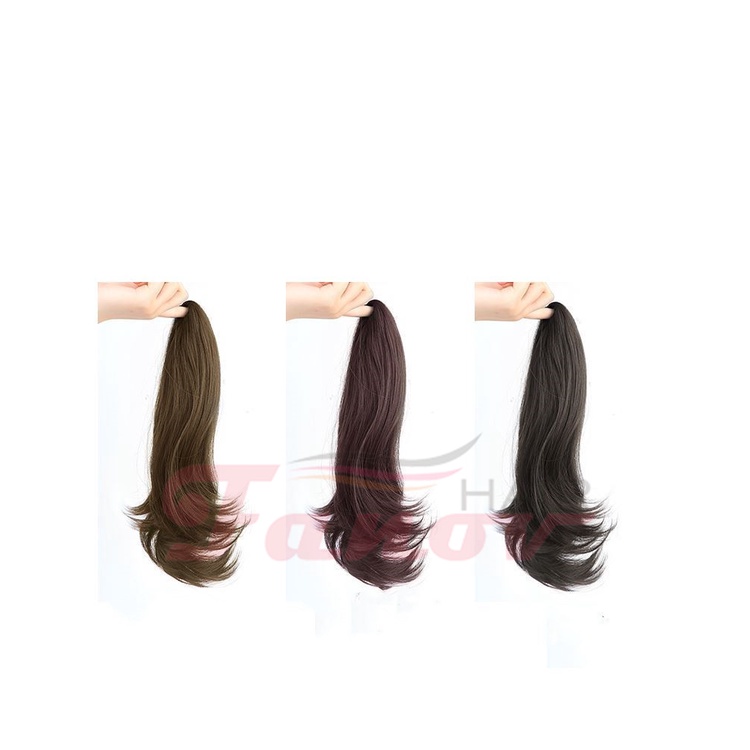 Tóc Đuôi Ngựa Giả Xoăn Dài Trung Bình Có Kẹp Tóc Đuôi Ngựa Cho Nữ Fanov-Wig