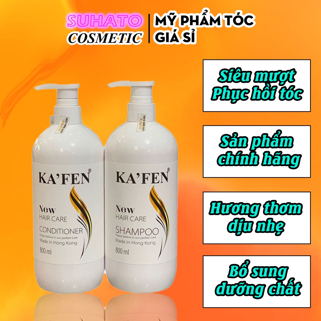 Cặp Dầu Gội Xả NEW KAFEN 800ml | Giảm Rụng Tóc, Ngăn Rụng Tóc,Phục Hồi Tóc Hư Tổn | Hàng Chính Hãng 