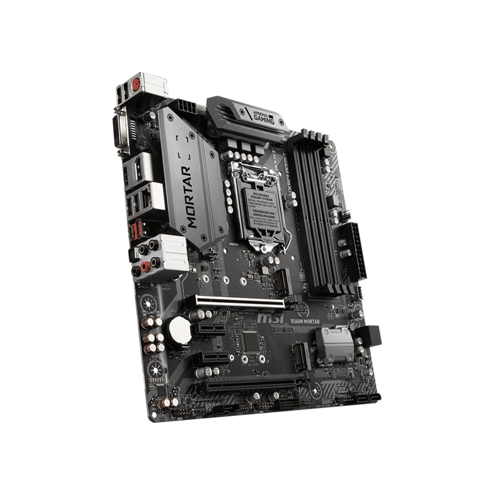 Mainboard MSI B360M MORTAR (Intel B360, LGA 1151-v2, M-ATX, 4 khe RAM DDR4) - hàng new full box, bảo hành 36 tháng