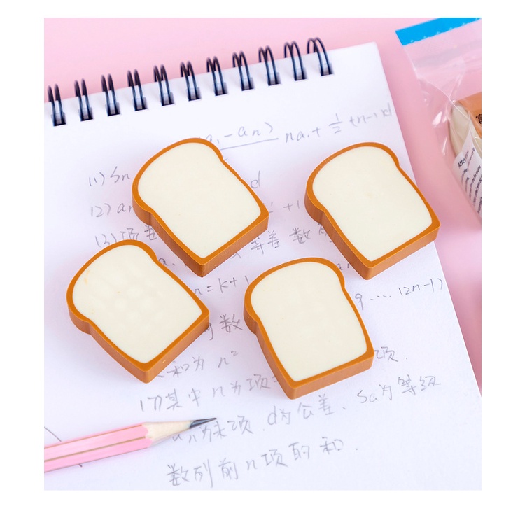 Set 4 Cục Gôm Tẩy Hình Bánh Mì Nướng Cute