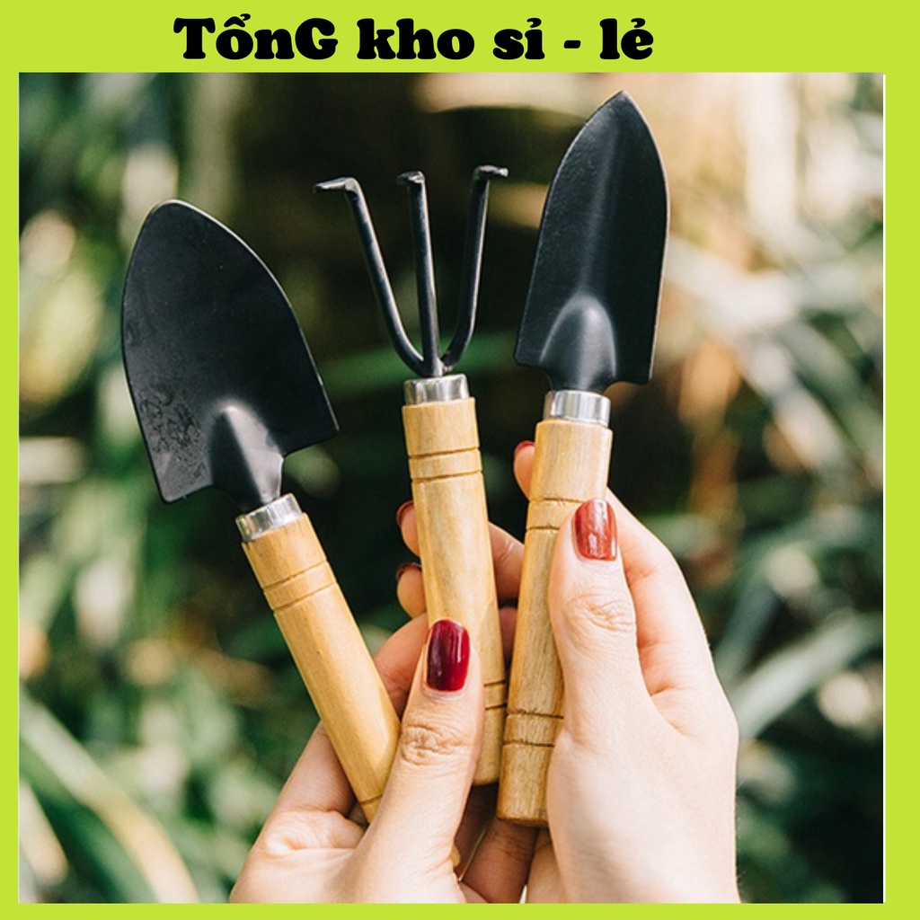 Bộ Dụng Cụ Làm Vườn Mini , Bộ 3 Món Cuốc Xẻng Trồng Cây Cảnh Nhỏ Gọn Tiện Dụng 88298 Tổng Kho Sỉ vp 88