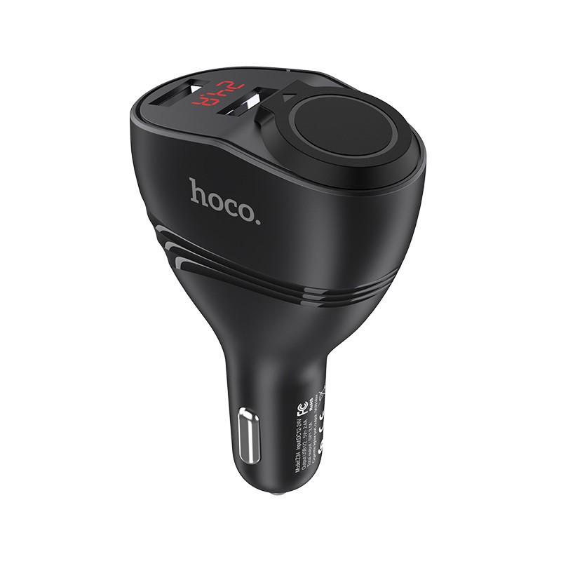 [Thoto Store] Tẩu sạc nhanh ô tô Chính Hãng HOCO Z34 cho điện thoại trên xe hơi, có chia tẩu + 2 cổng USB 2.4A + màn LED