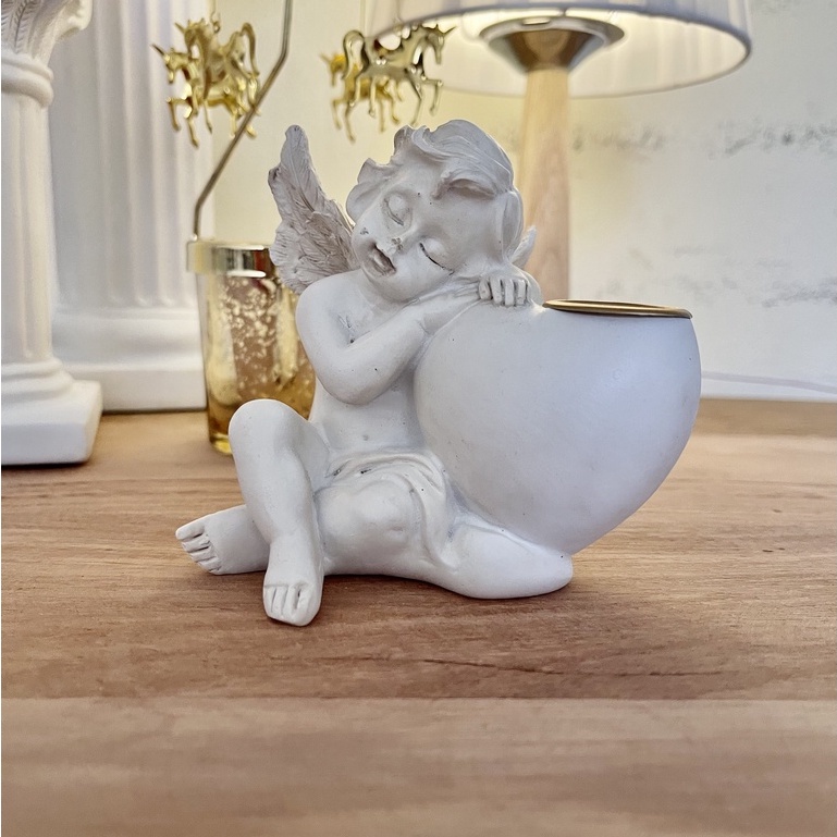 Tượng thiên thần cupid mini phong cách Bắc Âu cổ điển  decor nhà cửa, trang trí bàn làm việc