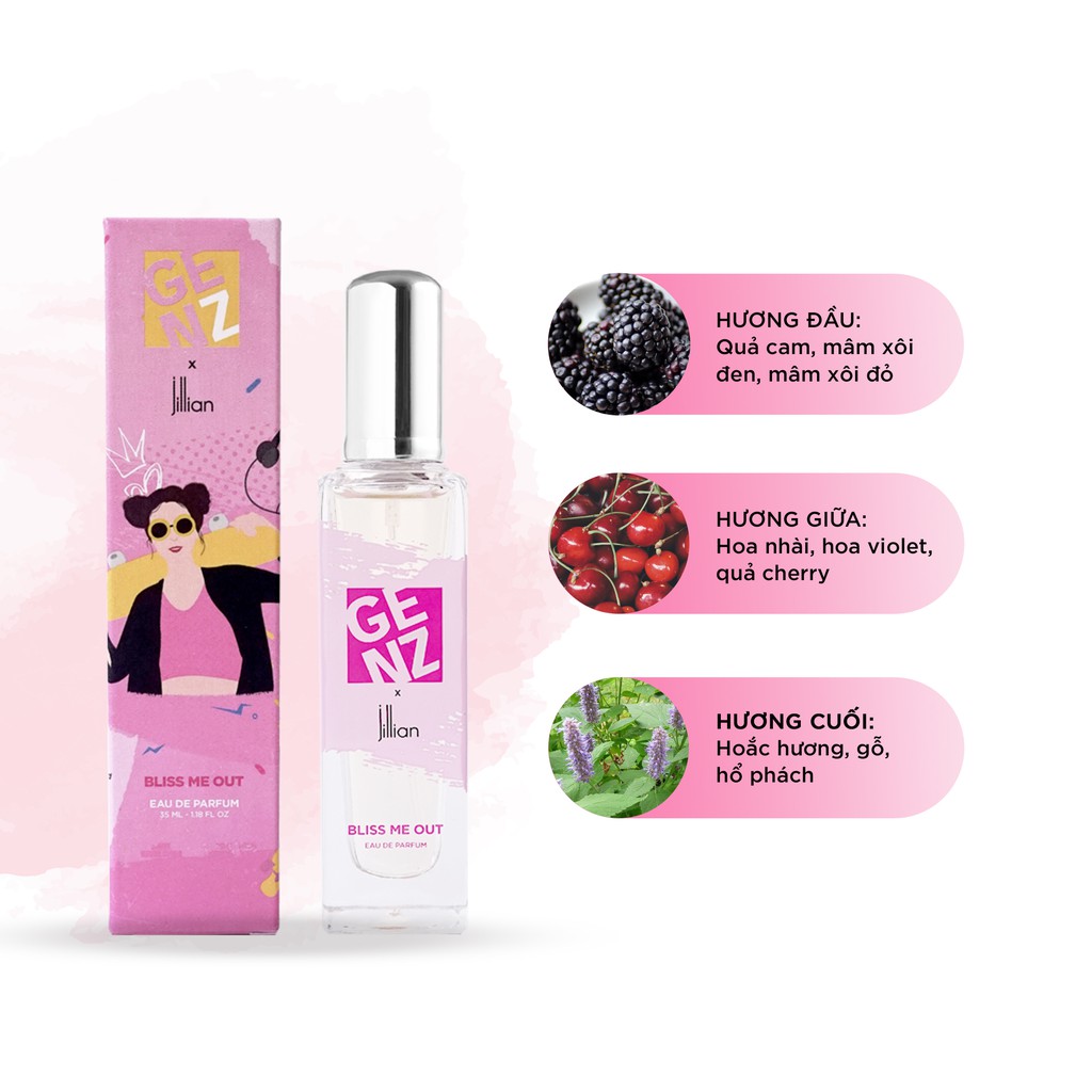 [Mã BMLT35 giảm đến 35K đơn 99K] Nước hoa nữ GenZ x Jillian - Bliss Me out (EDP) 35ml