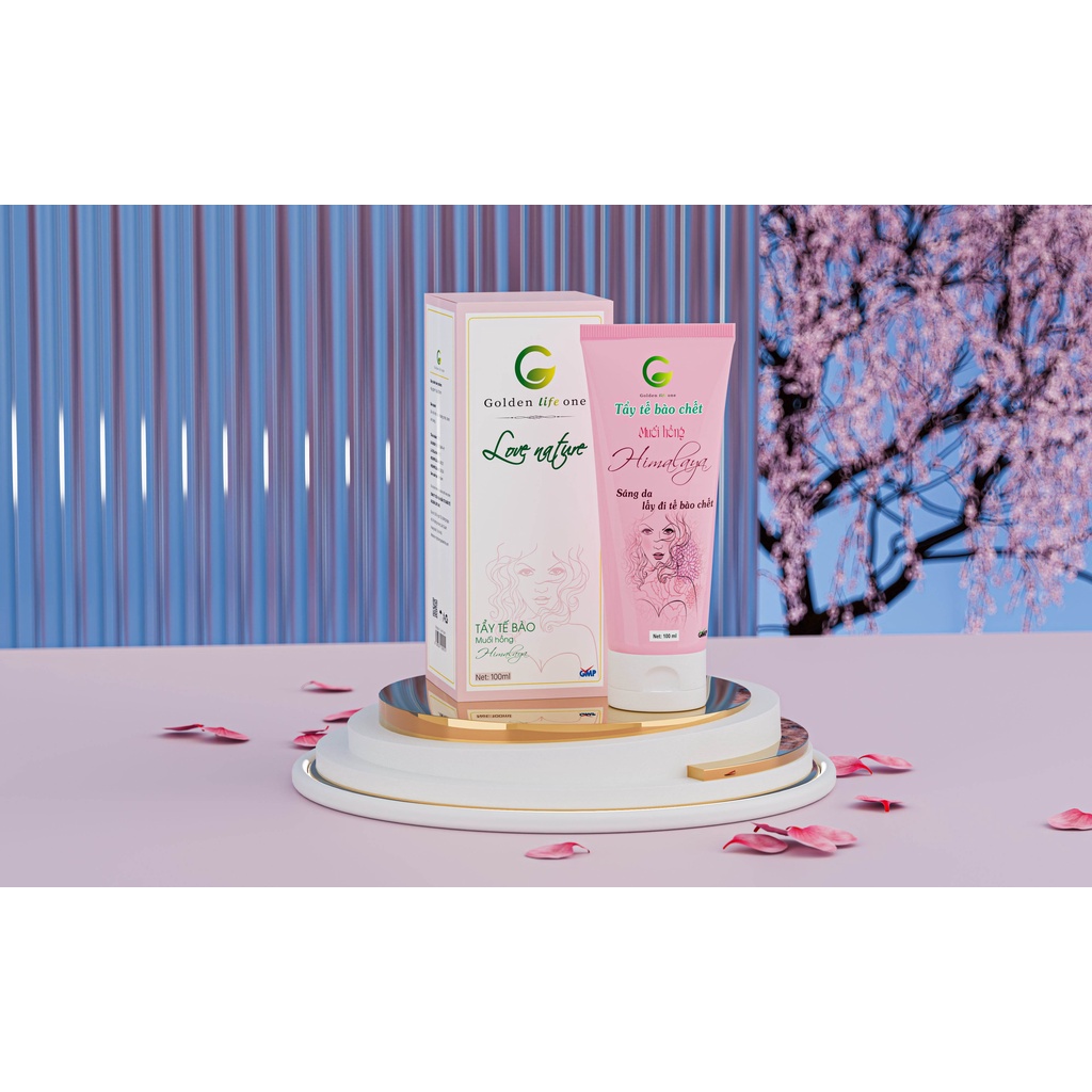 Combo Tẩy Tế Bào Chết Love Nature 100ML Muối Hồng Himalaya + Serum Tảo Biển Love Nature 15ML GOLDEN LIFE ONE