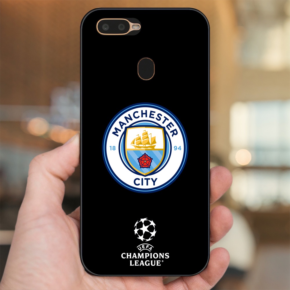 Ốp lưng Oppo A5S, A7, A12, F9 viền đen in hình Manchester City MC