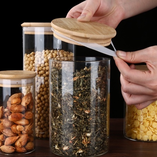 [VIDEO THẬT] Hũ tròn, Bình Thuỷ Tinh Nắp Gỗ, Lọ Đựng Gia Vị, Đồ Khô Kín Nước, Chống Ẩm, Dung Tích 260 - 1200ml | BigBuy360 - bigbuy360.vn