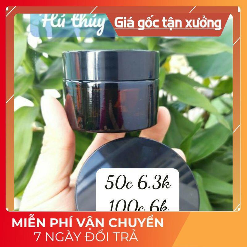 Hủ Đựng Kem ❤ SIÊU RẺ ❤ Hũ Chiết Kem Thủy Tinh Nâu 30g,50g,100g chiết mỹ phẩm , phụ kiện du lịch