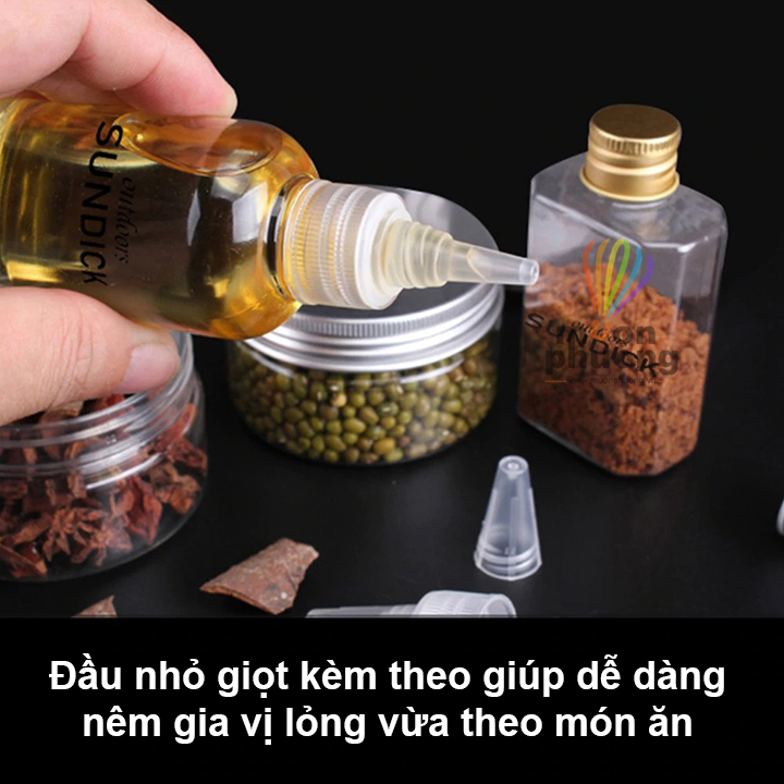 Bộ 6 hũ lọ đựng gia vị dã ngoại cắm trại Sundick - MUÔN PHƯƠNG SHOP