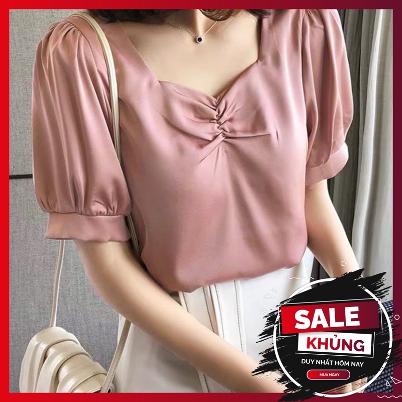 ❌FREESHIP- ÁO SƠ MI NỮ CÔNG SỞ CỔ VUÔNG NHÚN SATIN (MS87)