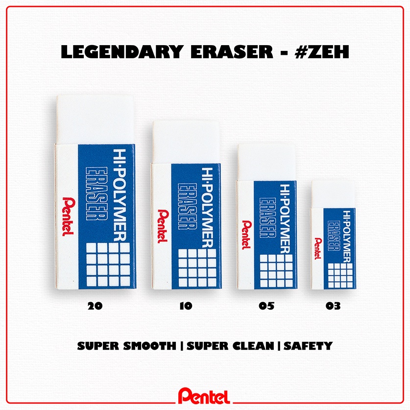 Gôm Tẩy Siêu Sạch Pentel HIPOLYMER - ZEH [Hàng Chính Hãng]