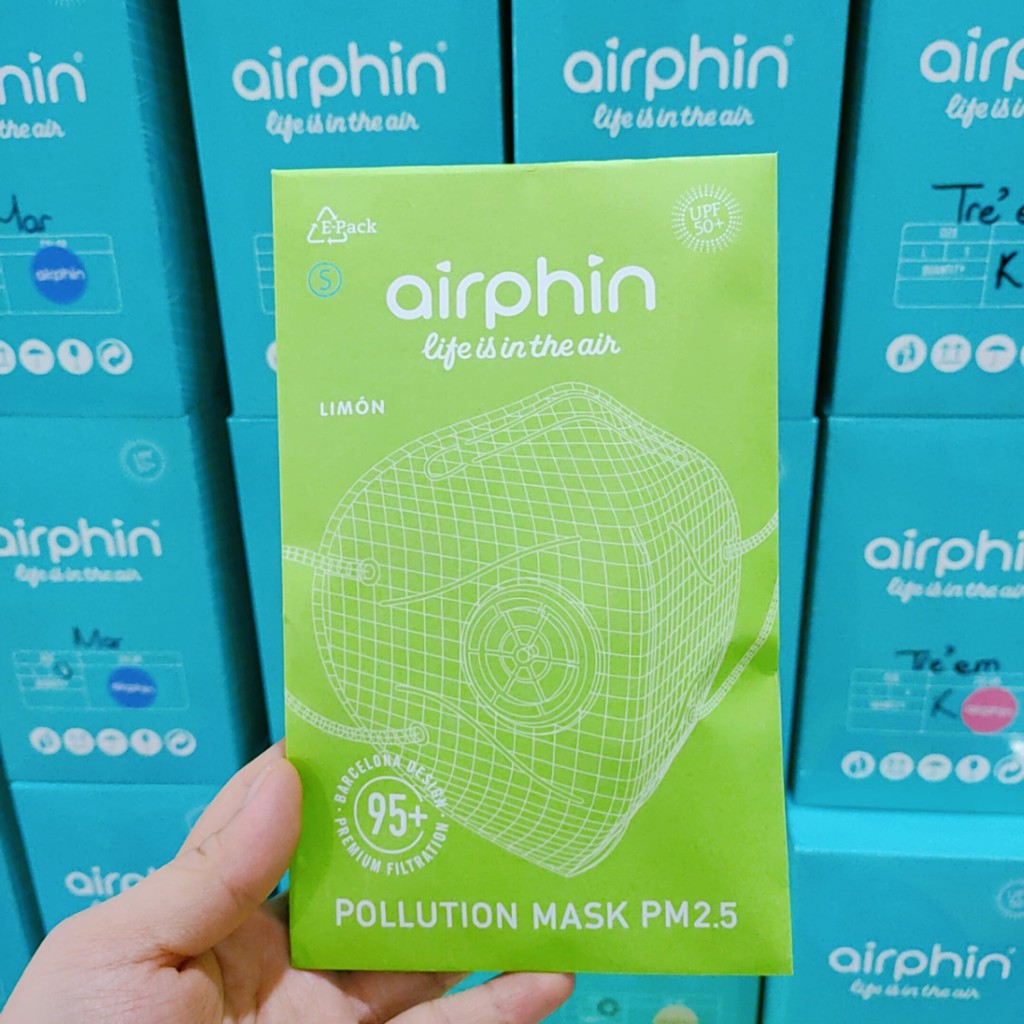 Khẩu Trang Airphin Chống Bụi Mịn ô nhiễm PM 2.5_Đủ size đủ màu