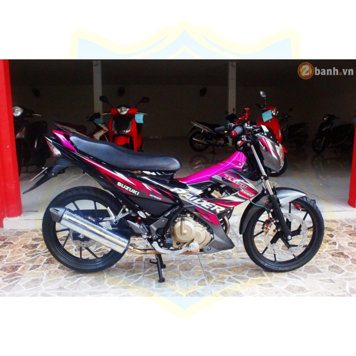 ( Quí khách vui lòng mang ra tiệm cho thợ dán ) Tem raider thường hồng đỏ