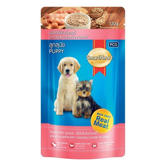 [Rẻ vô địch] [Có sẵn] Pate Smart Heart Puppy Dành Cho Chó Con Vị Gà Gói 130g