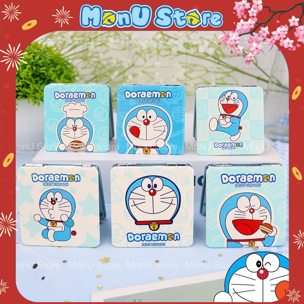 Gương mini 2 mặt bọc da sang trọng hình DORAEMON DOREMON bỏ túi dễ thương MON0005