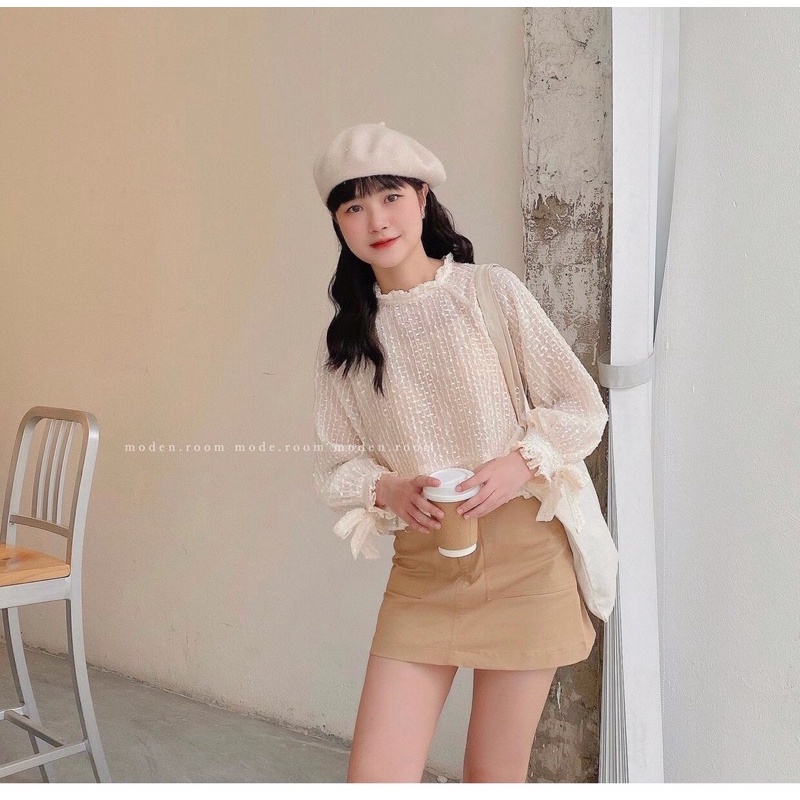 [Hàng sẵn] Set áo sơ mi bling bling kèm chân váy hàng hot 2022