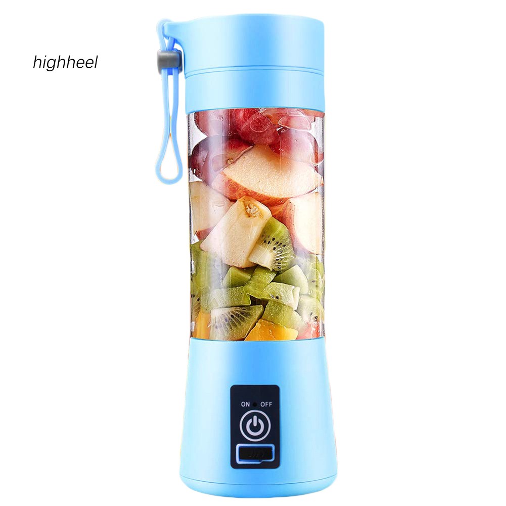 【HHEL】Portable Home USB Rechargeable 4-Blade Electric Fruit Extractor Juice Blender