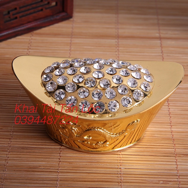 Thỏi vàng , nén vàng thần tài chiêu tài bằng kim loại