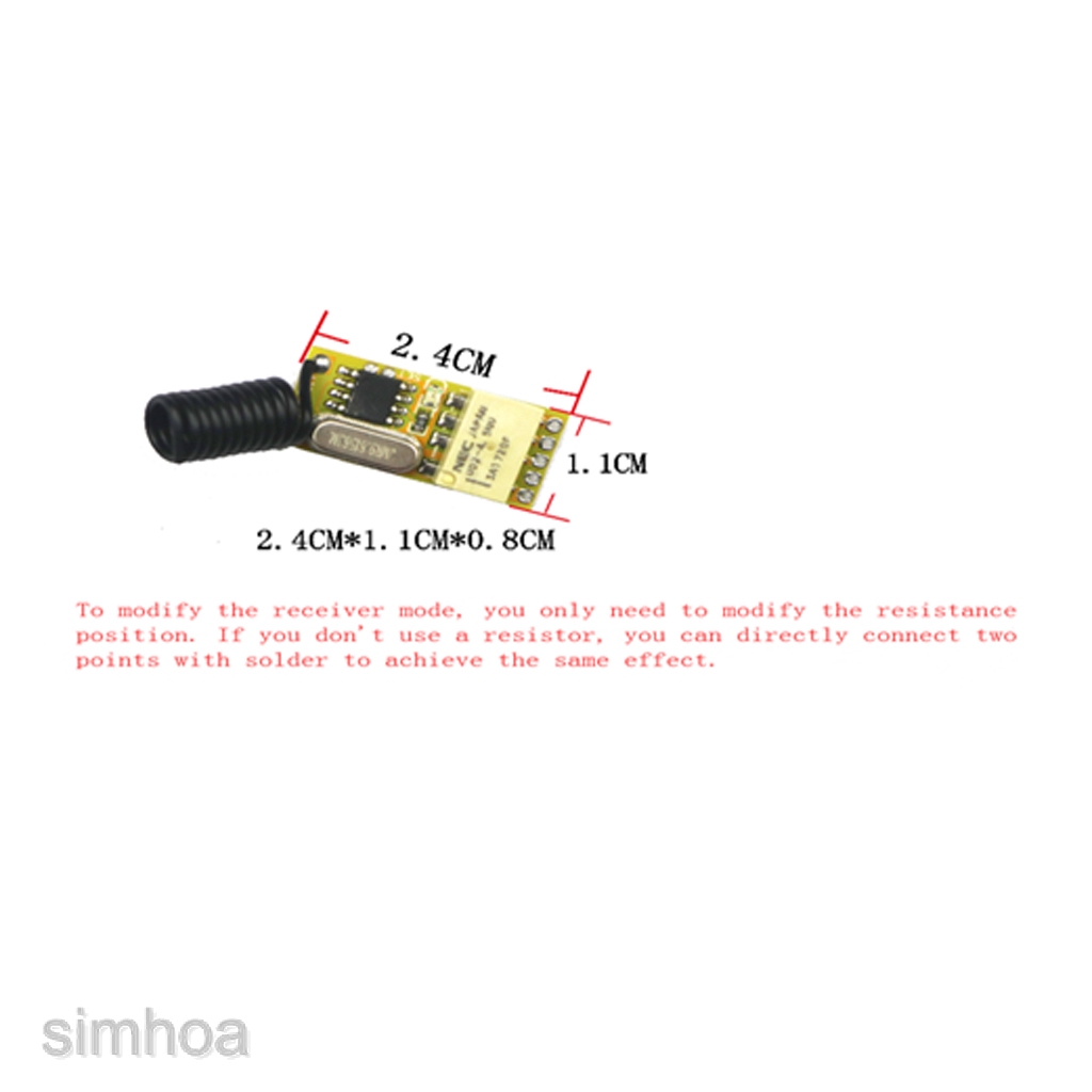 Bộ điều khiển từ xa không dây RF 433MHz 3V-5V-12V-36V kèm mô đun thu cho cửa gara/xe hơi/đèn led