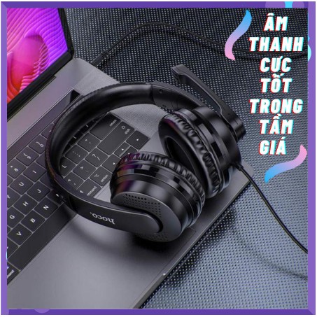 💡💡Tai nghe gaming có dây chụp tai Hoco W103✔️ cực chất, giá cực yêu thương cho tai nghe gaming âm thanh siêu ấm ✔MÀU ĐEN