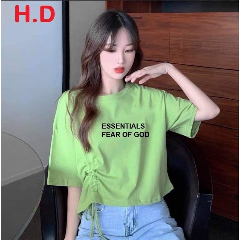 Áo croptop rút eo Essential HD6 | BigBuy360 - bigbuy360.vn