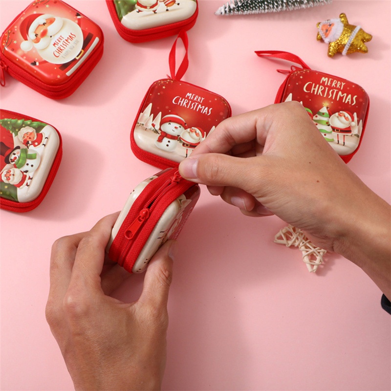 Ví Đựng Tiền Xu Bằng Thiếc In Họa Tiết Hoạt Hình Giáng Sinh Sáng Tạo