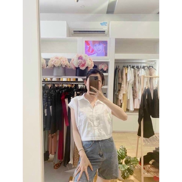 Áo Sơ Mi Sát Nách Croptop Hàng Thiết Kế Chuẩn Đẹp 42-63kg