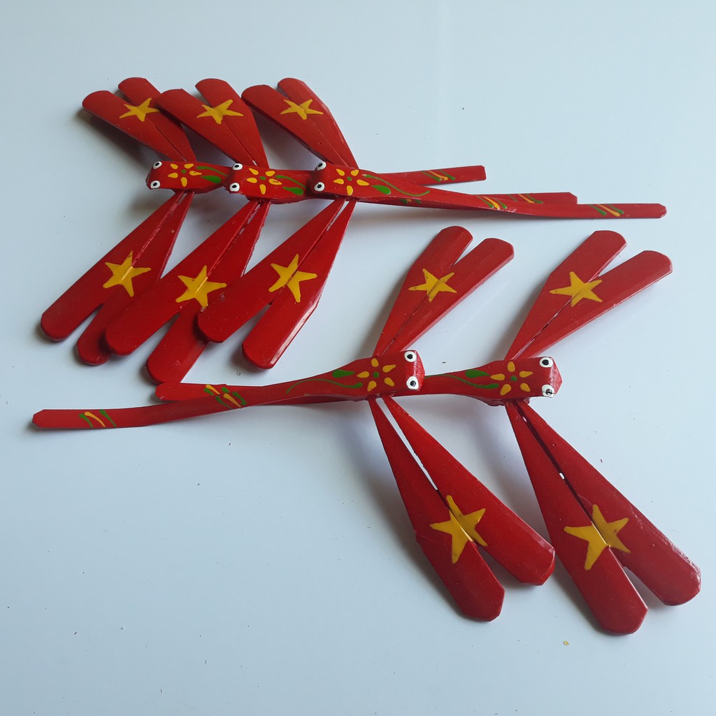CT12VN Bộ 5 con chuồn chuồn tre 12 cờ Việt Nam