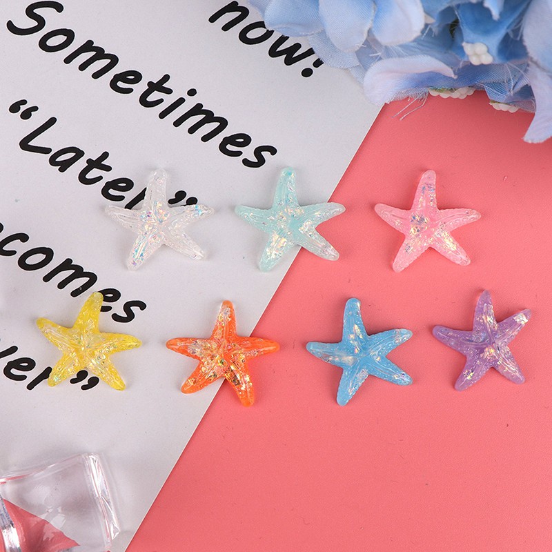 Bộ 5 Vỏ Sò / Sao Biển / Vỏ Sò Bằng Nhựa Resin Nhiều Màu Dùng Làm Đồ Thủ Công