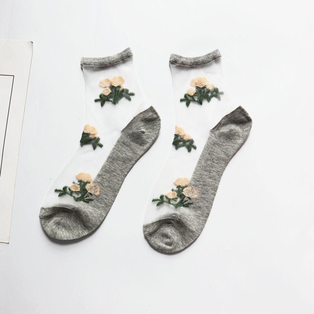 Vớ Lụa Jacquard In Hoa Hồng Thời Trang Cho Nữ|Tất Chân Thiết Kế Đơn Giản Hợp Thời Trang