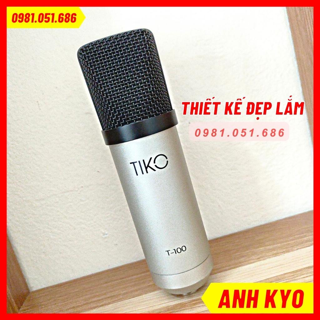 Mic thu âm tiko t100, mic 100 chuyên thu âm livestream màu đen bạc phù hợp nhiều dòng sound card mixer