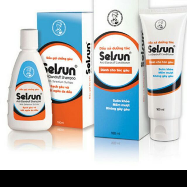 Bộ l dầu gội chống gàu  Selsun 100ml và dầu xả dưỡng tóc Selsun 100ml