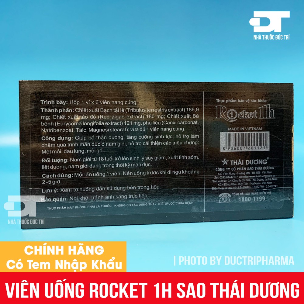 Viên uống Rocket 1h Sao Thái Dương 6 viên/ hộp