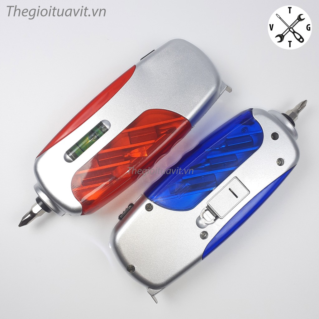 Bộ tua vít LED đa năng 6 trong 1 có NIVO ( Thước thủy ), Thước dây, Đèn Pin tích hợp
