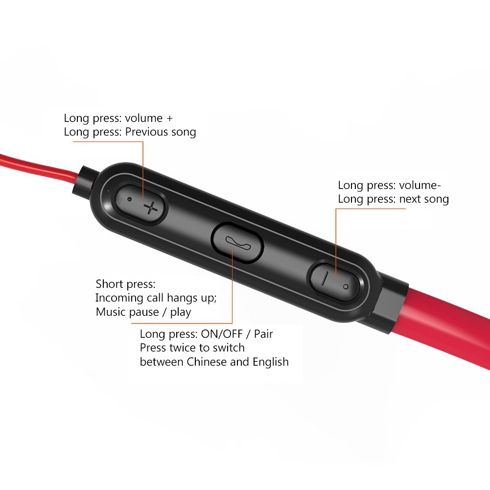 Tai Nghe Bluetooth Không Dây Đeo Cổ Ipx7 Chống Thấm Nước Kèm Mic