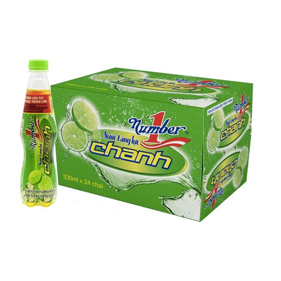 Thùng 24 chai nước tăng lực Number1 vị dâu 330ml