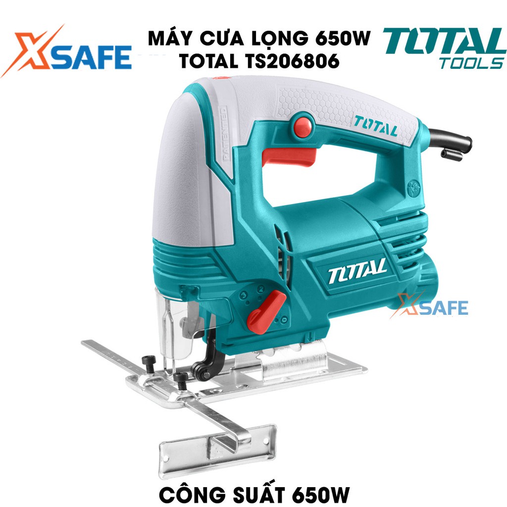 Máy cưa lọng 650W TOTAL TS206806 Tặng kèm 5 lưỡi cưa lọng, 1 bộ than Máy cưa lọng Total công suất 650W