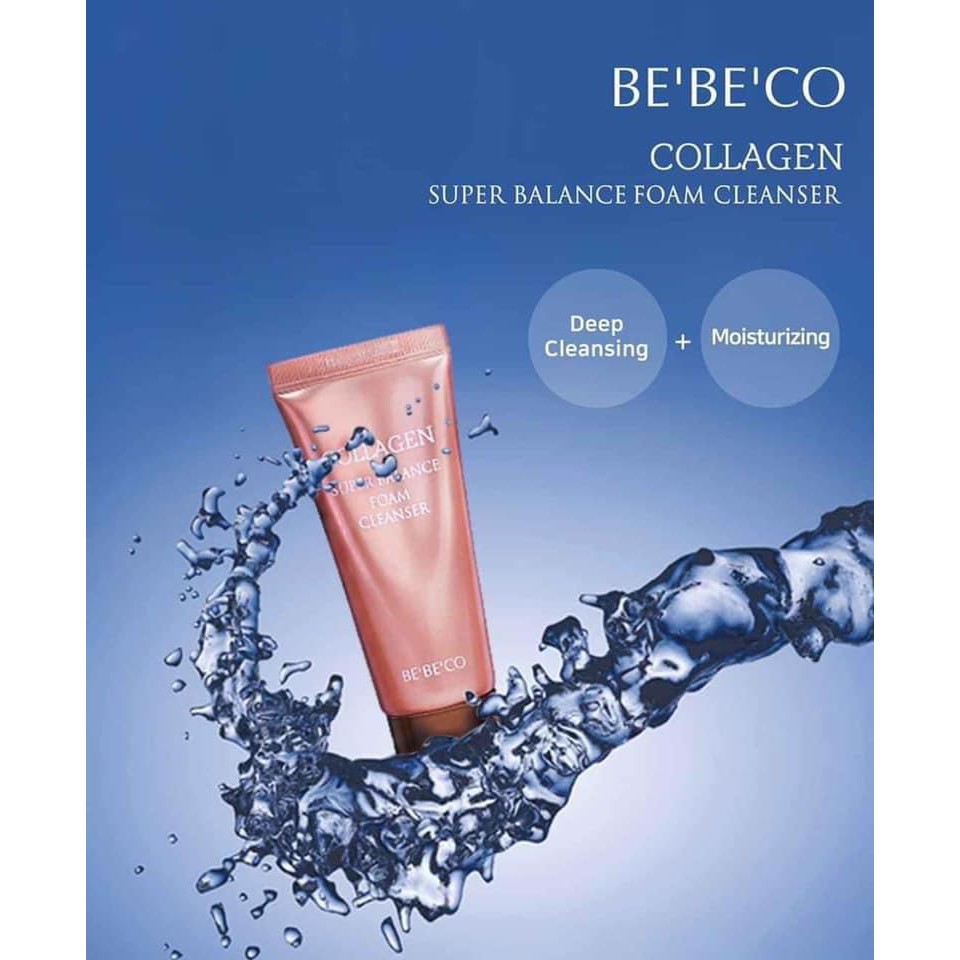 Sữa rửa mặt bổ sung Collagen BEBECO Hàn Quốc COLLAGEN SUPER BALANCE FOAM CLEANSER 150ml