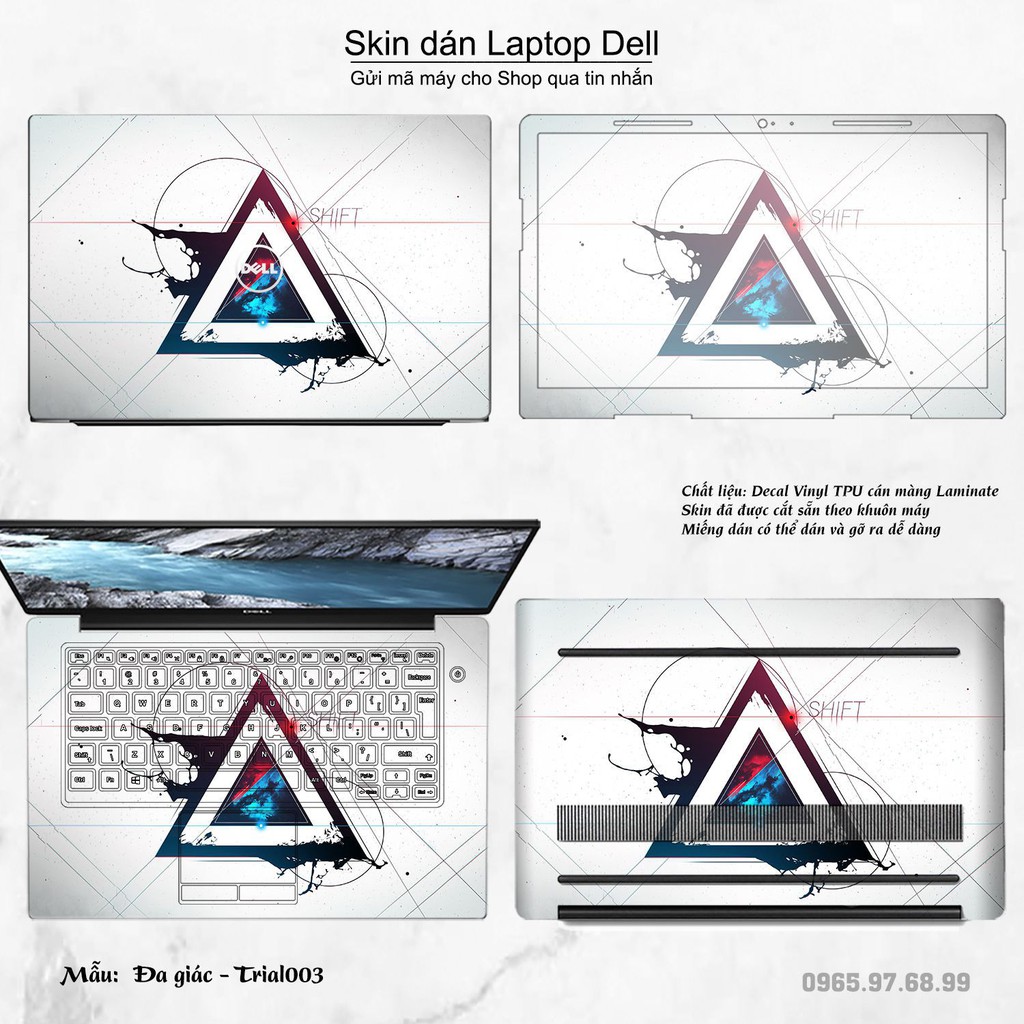 Skin dán Laptop Dell in hình Đa giác (inbox mã máy cho Shop)