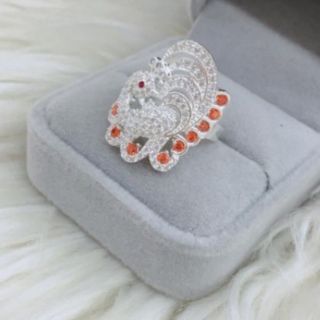 Nhẫn bạc nữ chim công