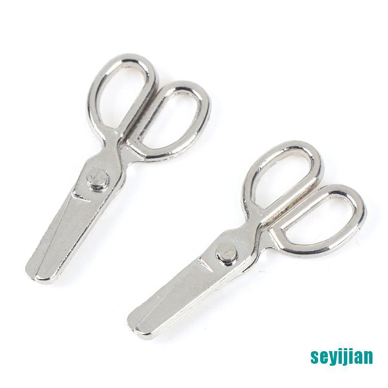 Set 2 Kéo Kim Loại Mini Trang Trí Nhà Búp Bê Tỉ Lệ 1: 12