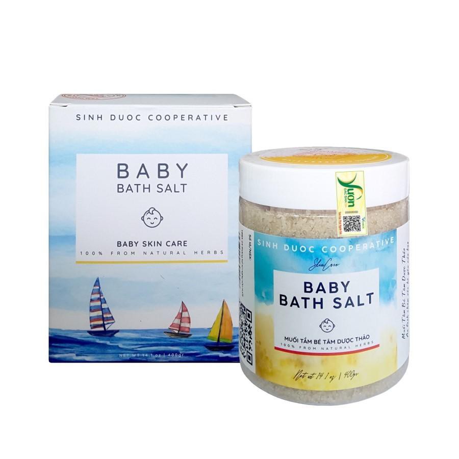 Muối tắm bé Tâm Dược Thảo 400g - Muối tắm bé thảo dược - Chăm sóc mẹ và bé sơ sinh - Trị rôm sảy, mề đay.