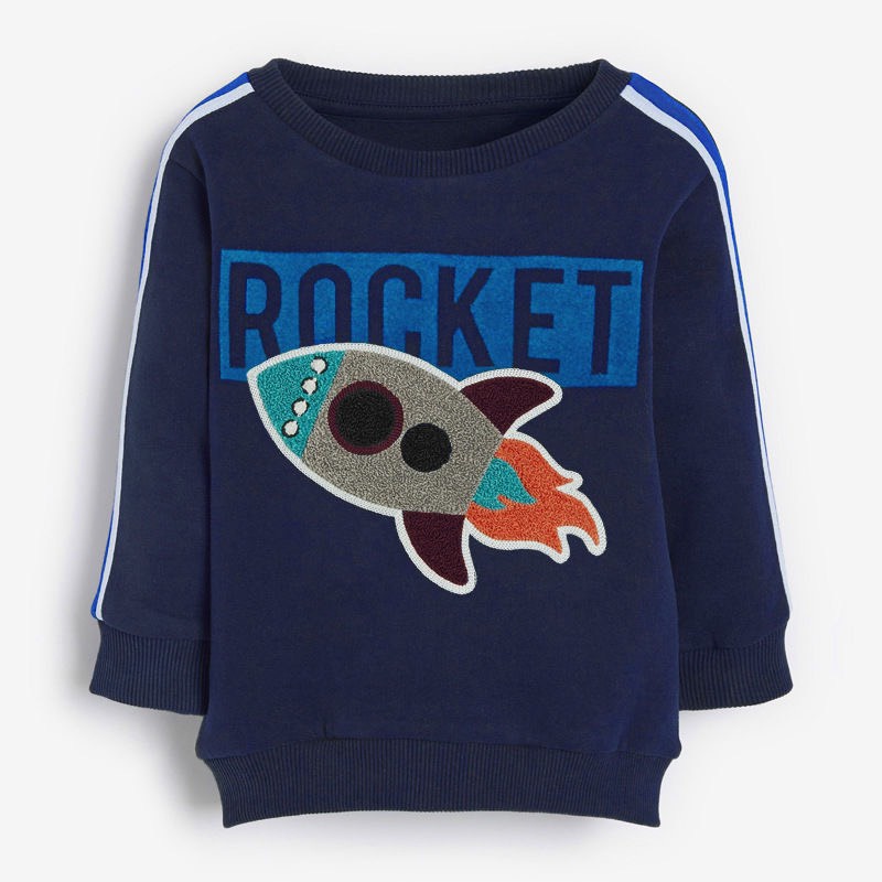 Bộ nỉ xanh tên lửa Rocket Little Maven LM20843 cho bé trai 2-8 tuổi Mẫu mới 2022 - Little Maven Official Store