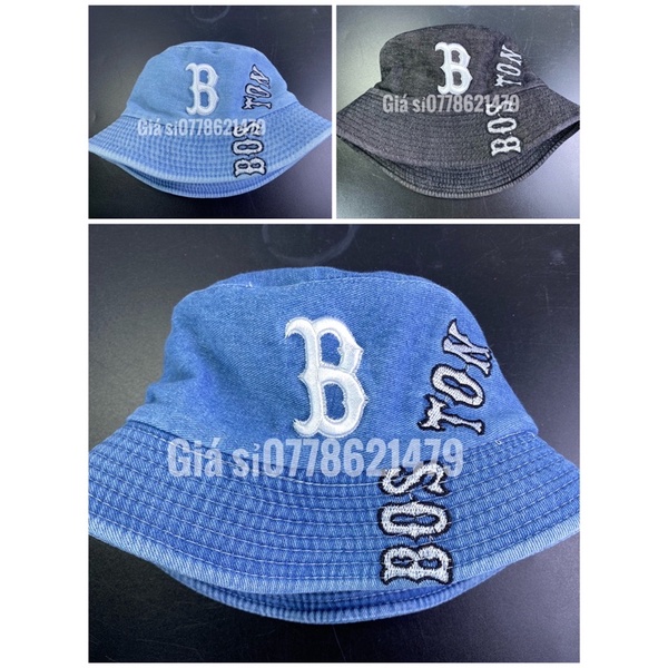mũ vành 2 lớp rin thêu - nón bucket jean thời trang unisex trẻ